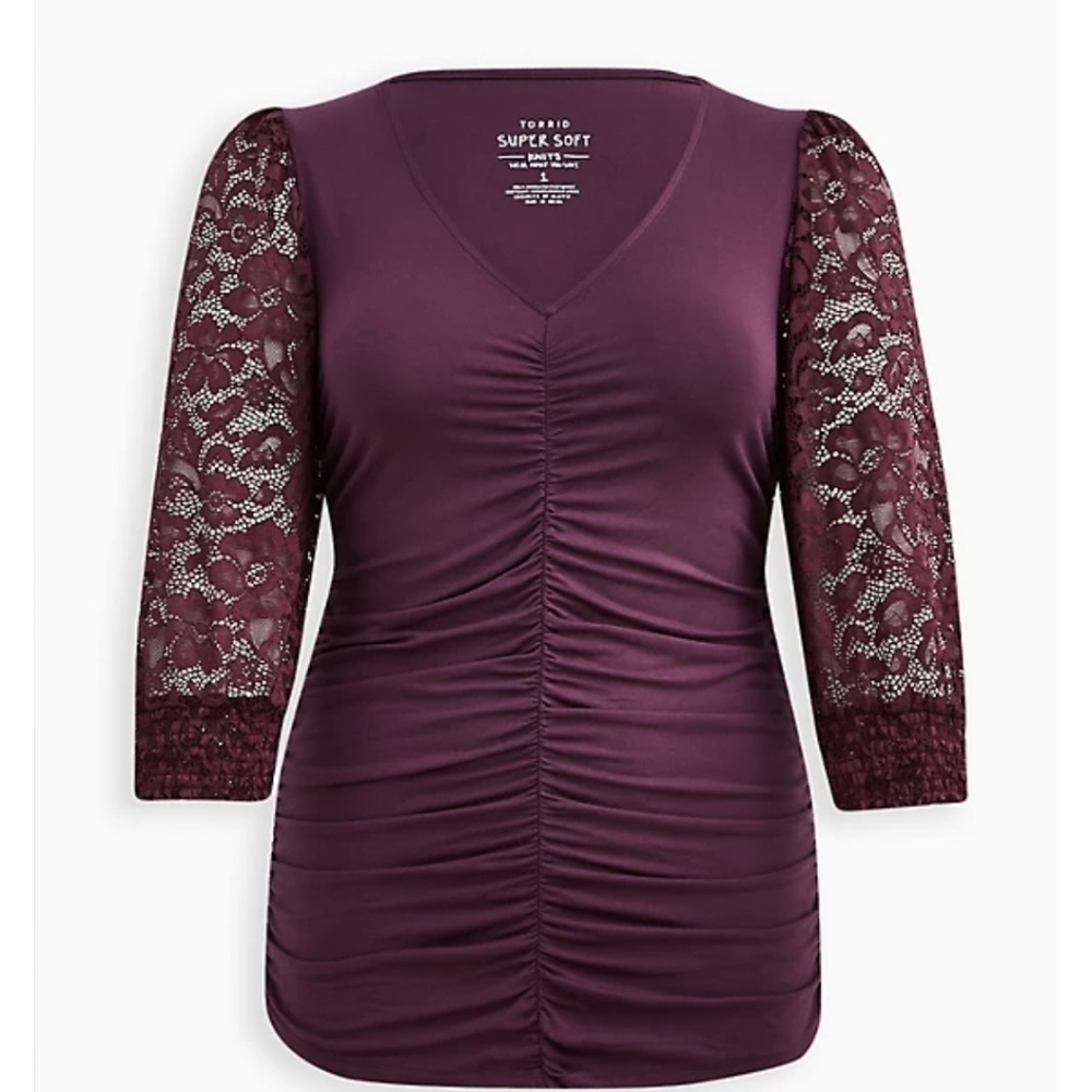 Torrid Plus Size Super Soft Top Size 4X. Beautiful burgandy.  NWT